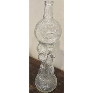 Late 19th Century French Legras Blown in Mold Cherub Liquor Bottle